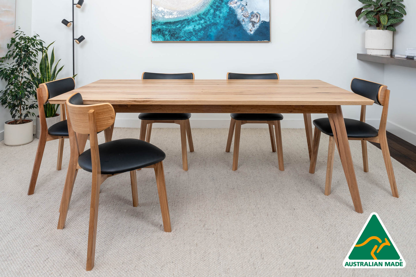 Layla Solid Australian Hardwood Dining Table - Made in Australia