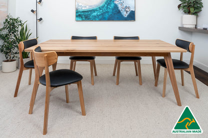Ex Demo 2.1m Layla Solid Australian Messmate Dining Table - Made in Australia - Brisbane Showroom
