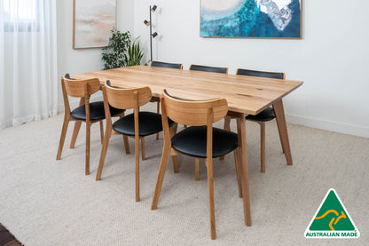 Ex Demo 2.1m Layla Solid Australian Messmate Dining Table - Made in Australia - Brisbane Showroom