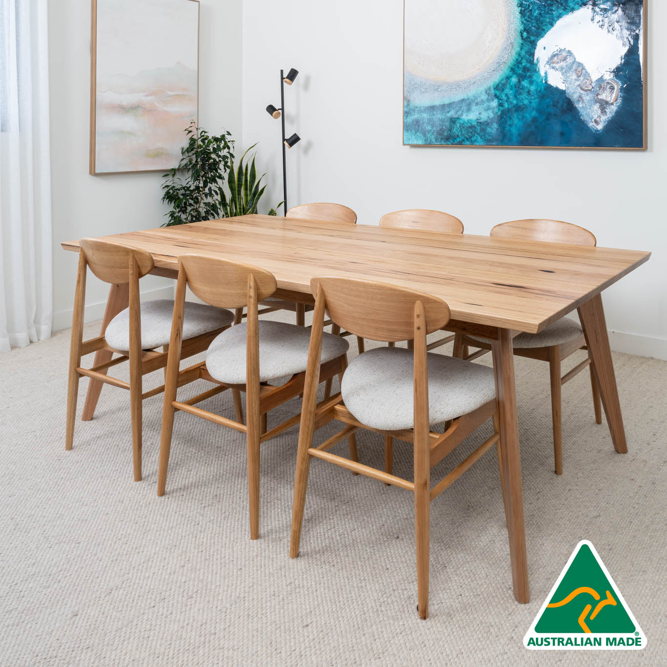 Layla Solid Australian Hardwood Dining Table - Made in Australia