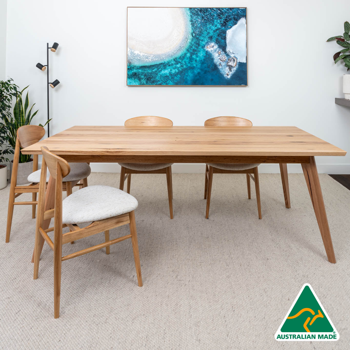 Layla Solid Australian Hardwood Dining Table - Made in Australia