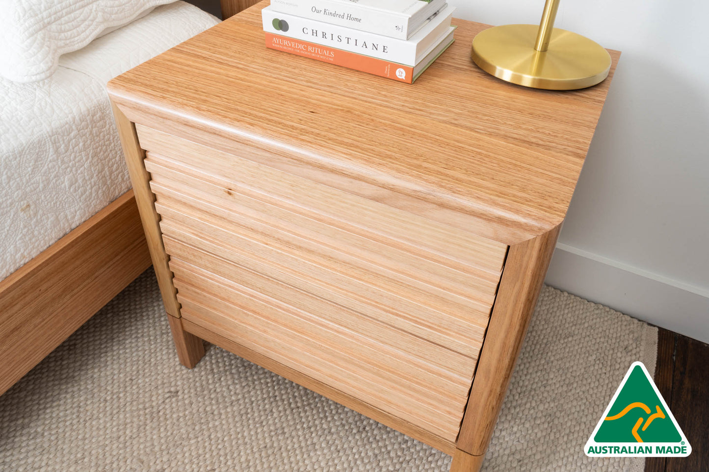 Luna 2 Draw Bedside Table - Made In Australia