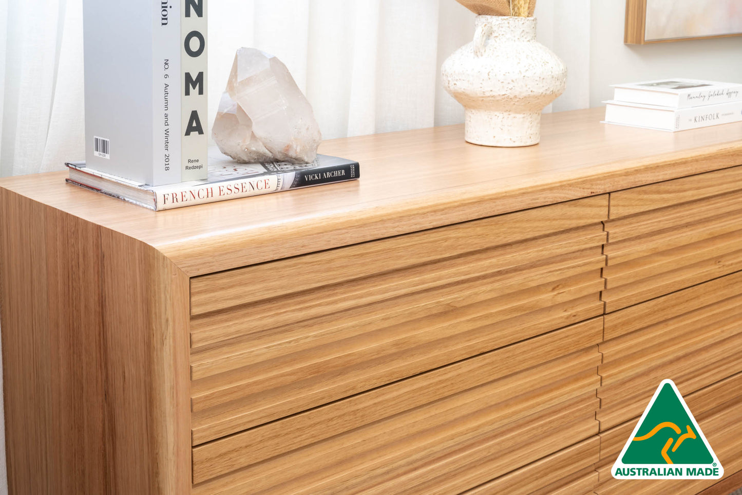 Luna Tasmanian Oak 6 Drawer Dresser - Made in Australia