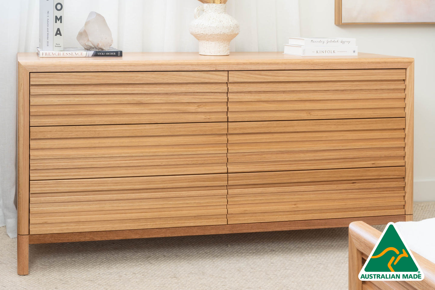 Luna Tasmanian Oak 6 Drawer Dresser - Made in Australia