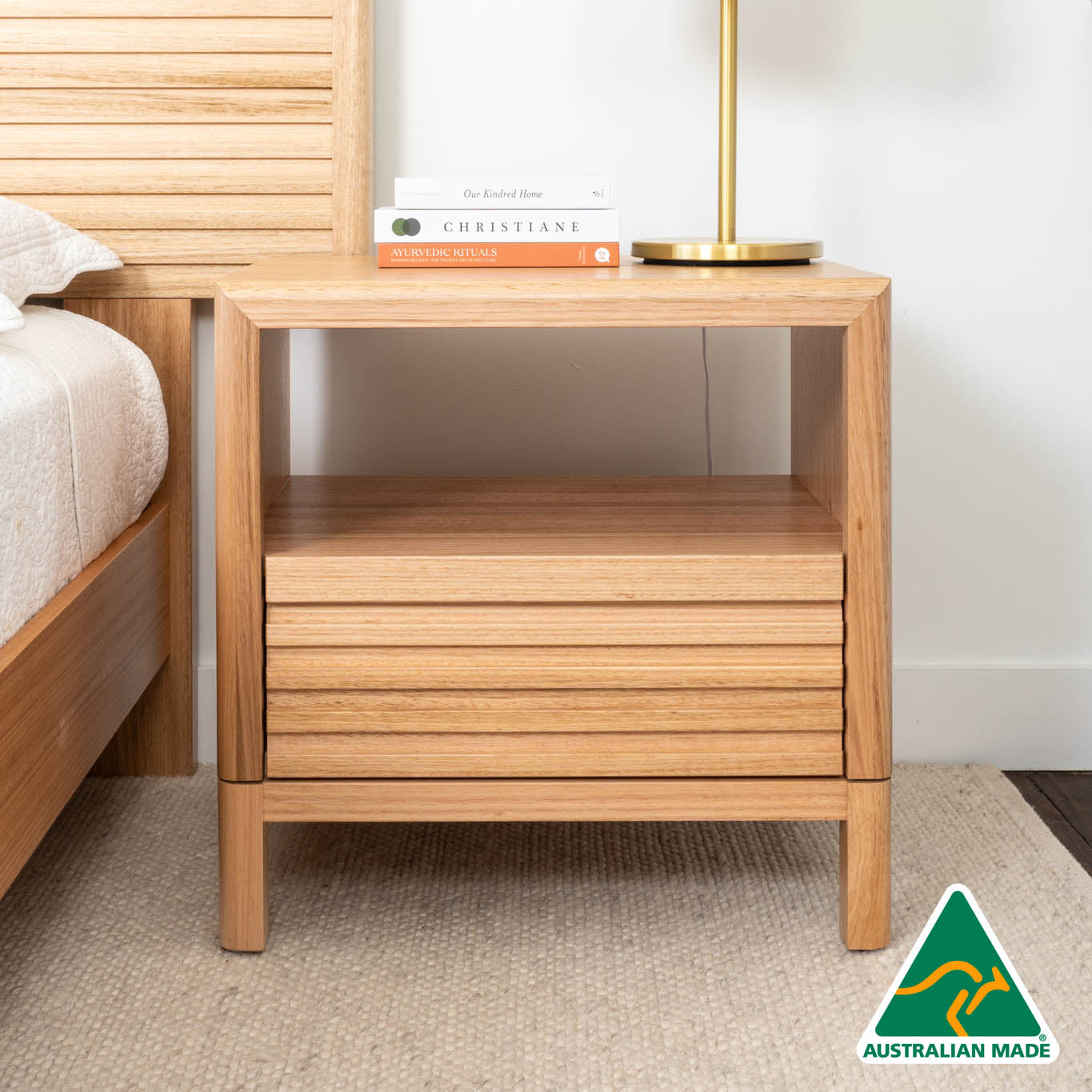 Luna 1 Draw Bedside Table - Made In Australia