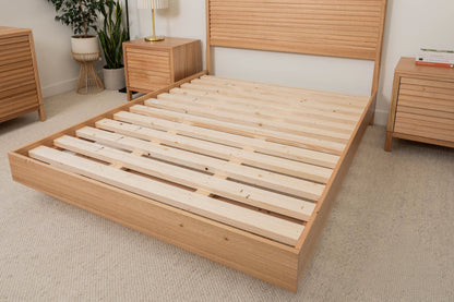 Yakka Luna Headboard Tasmanian Oak Floating Bed Frame