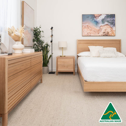 Yakka™️ Luna Headboard Floating Bed Frame (Solid Tasmanian Oak) - Made in Australia