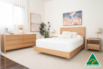 Yakka™️ Luna Headboard Floating Bed Frame (Solid Tasmanian Oak) - Made in Australia