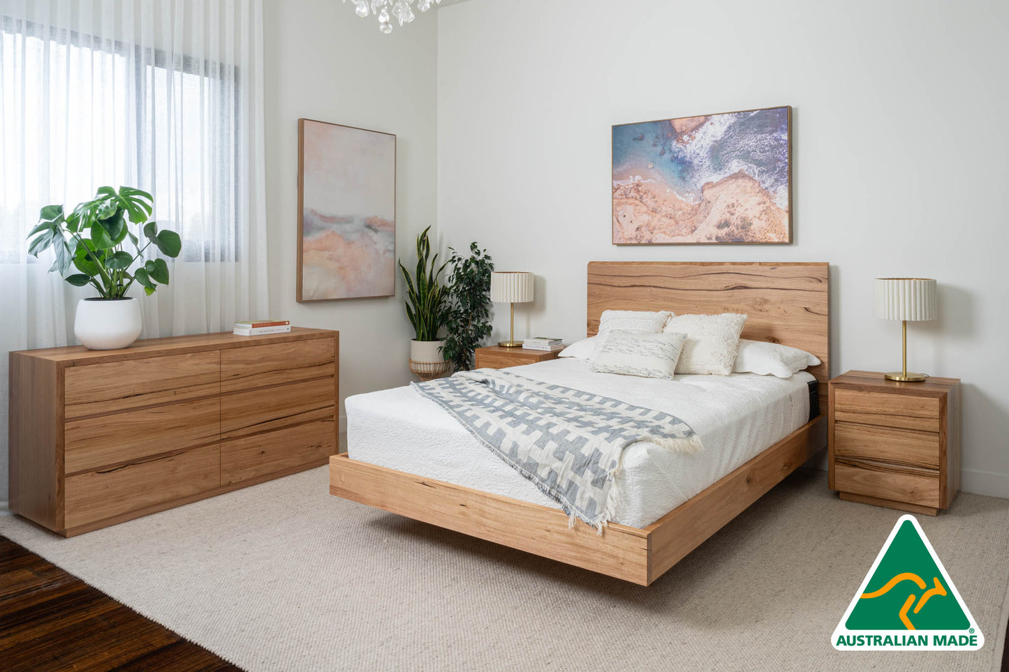 Kobe Live Edge Bed Frame Fully Solid Australian Hardwood - Made in Melbourne