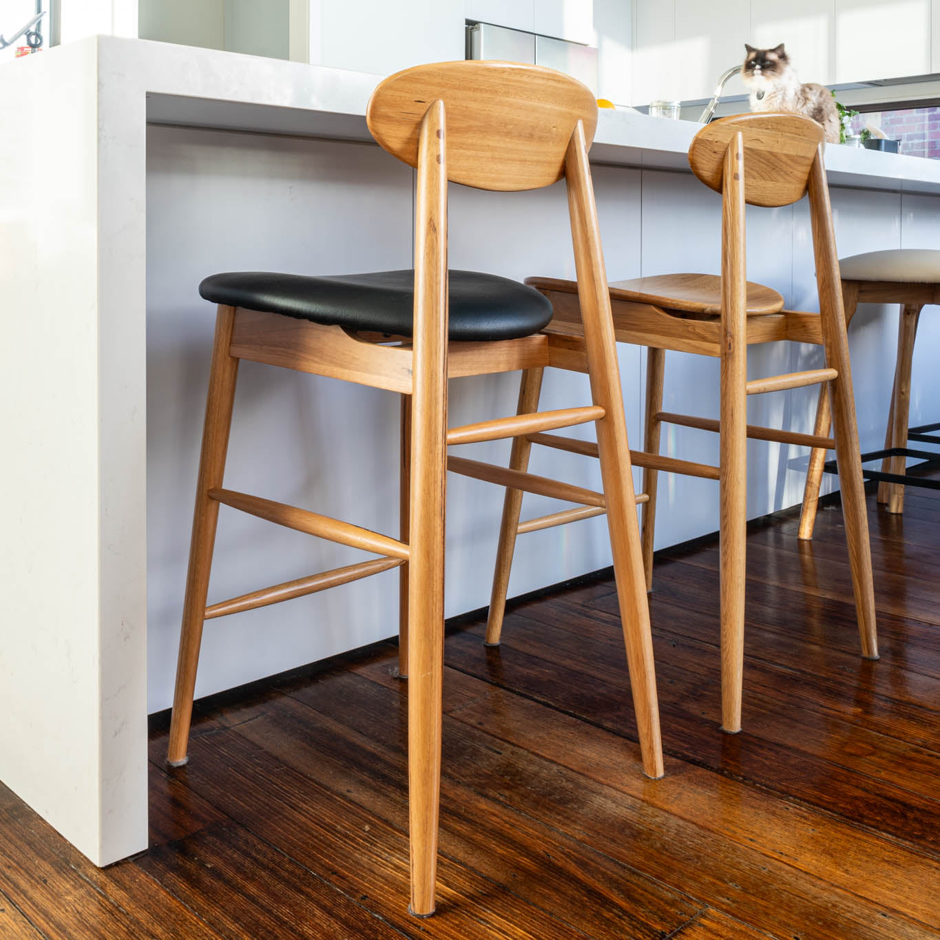 Lotus Solid Australian Blackbutt Hardwood Bar Stool