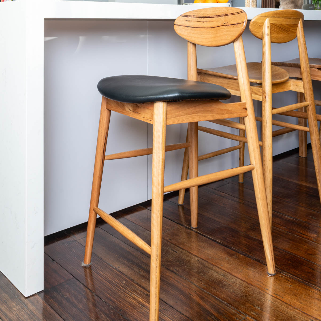 Lotus Solid Australian Blackbutt Hardwood Bar Stool