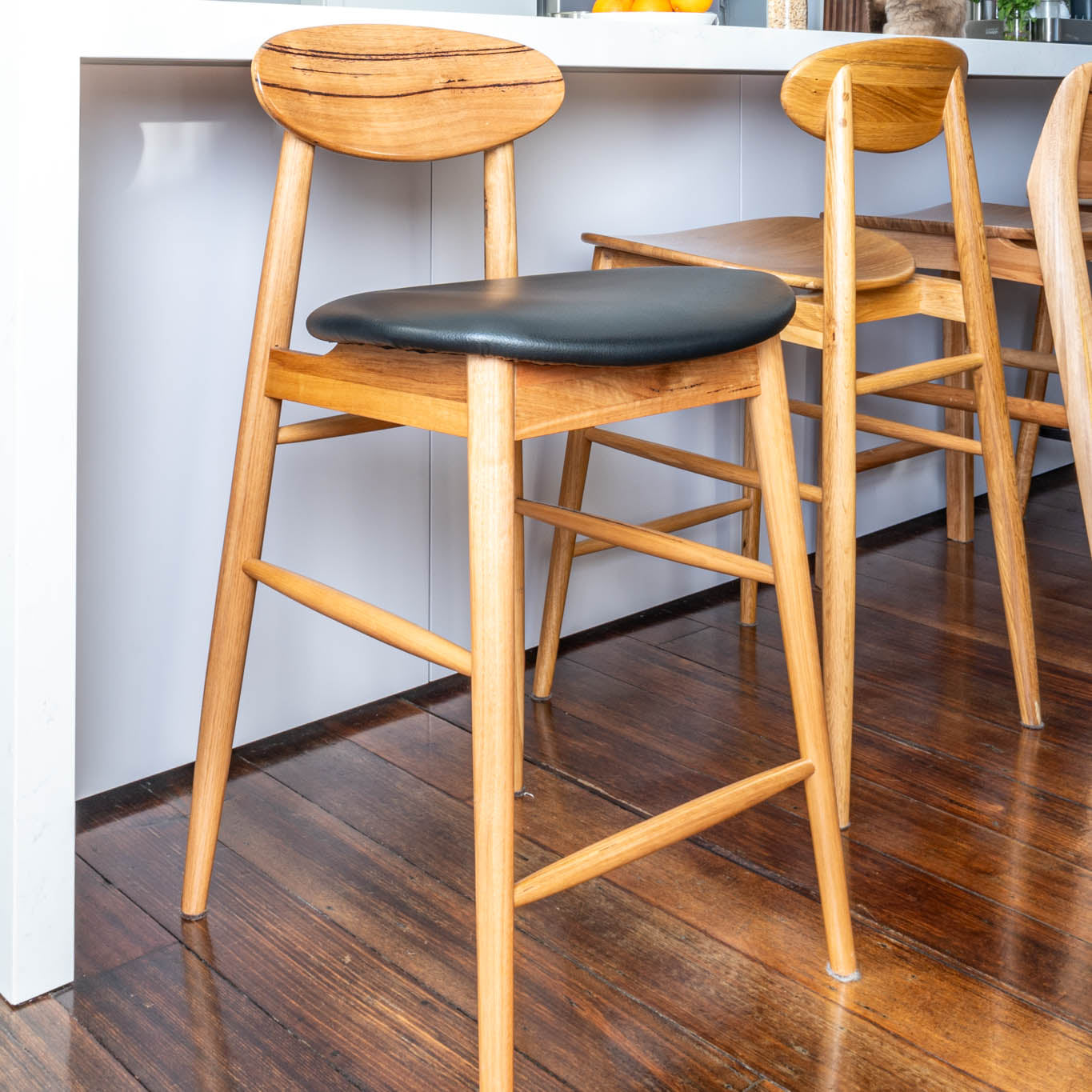 Lotus Solid Australian Blackbutt Hardwood Bar Stool