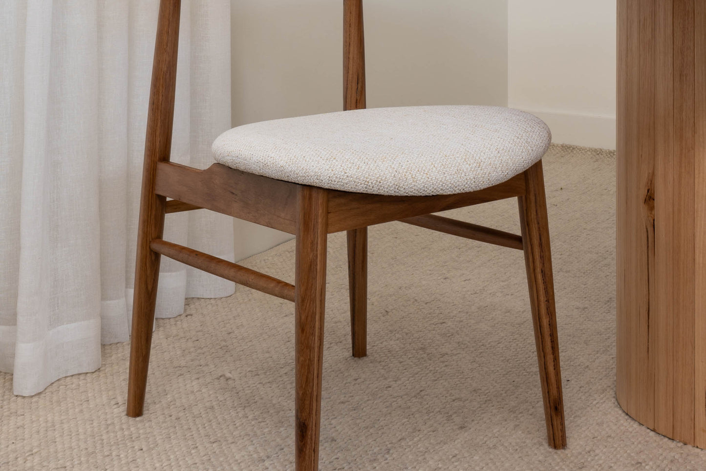 Lotus Blackbutt Custom Upholstered Seat Pad Dining Chair