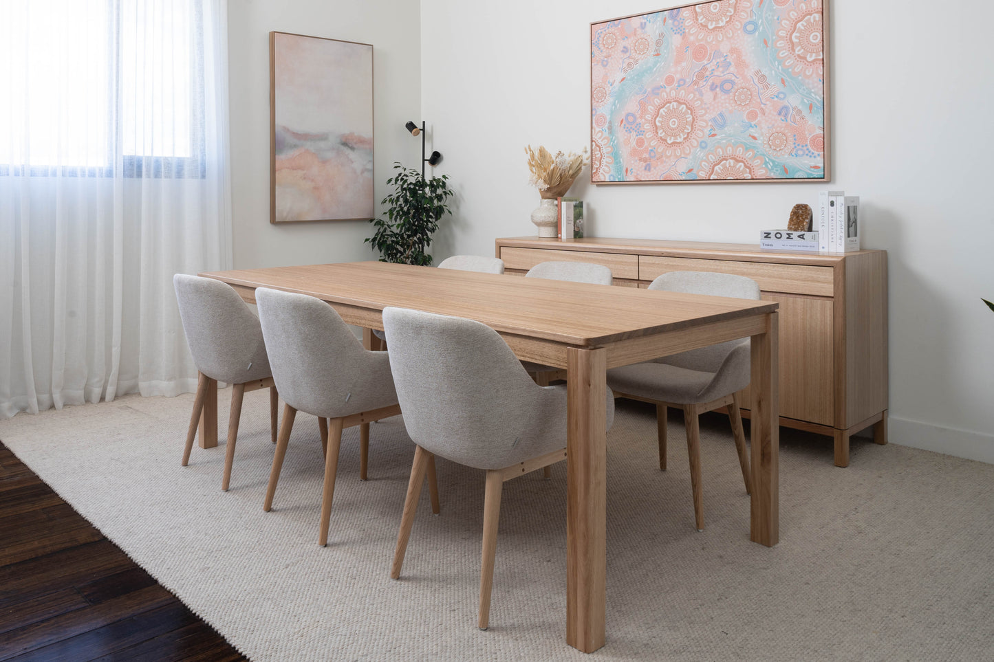 Ex Demo 2.4m Yakka Solid Tasmanian Oak Hardwood Dining Table - Made in Australia