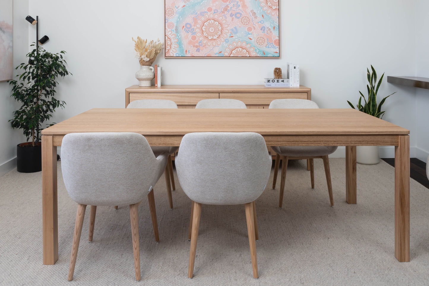 Ex Demo 2.4m Yakka Solid Tasmanian Oak Hardwood Dining Table - Made in Australia