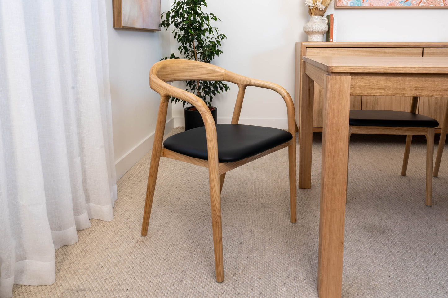 Chelsea Solid American Ash Oak Hardwood Dining Arm Chair