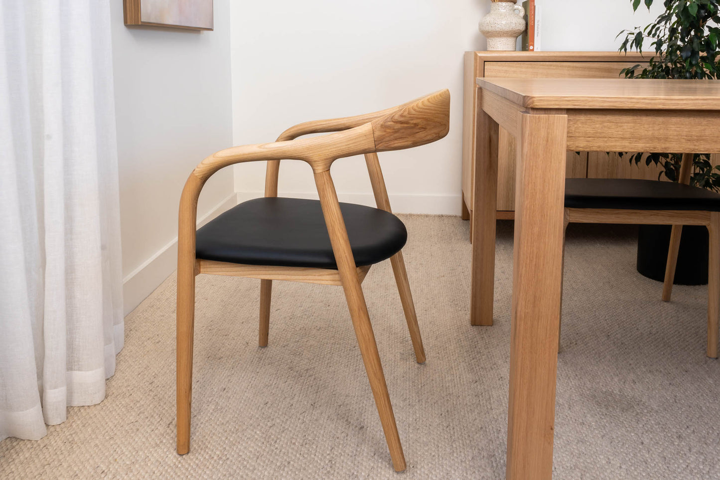 Chelsea Solid American Ash Oak Hardwood Dining Arm Chair