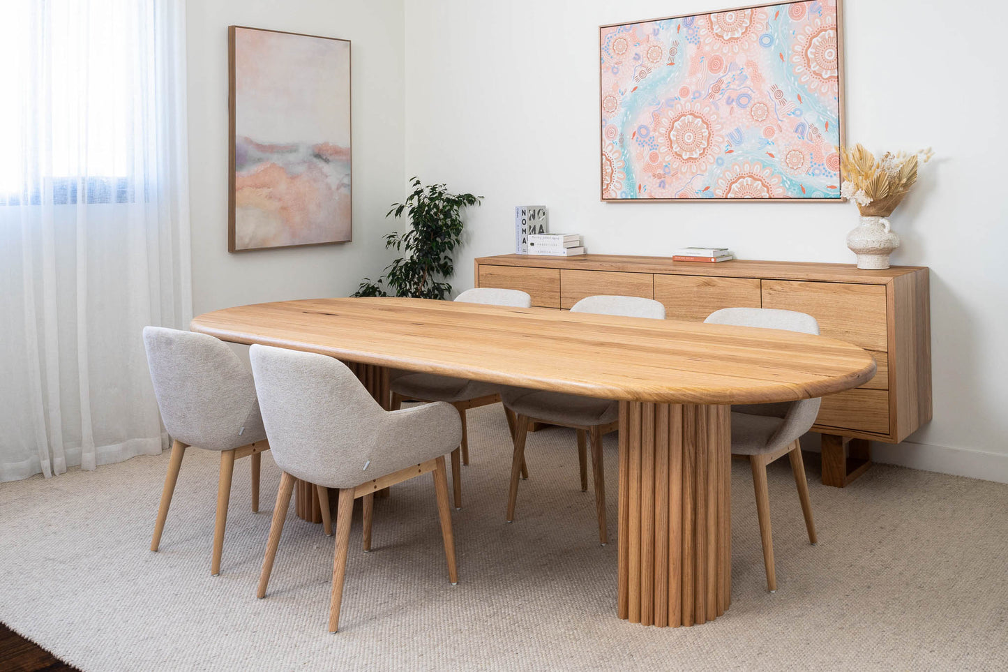 Dune Oval Solid Australian Hardwood Dining Table - Made in Australia