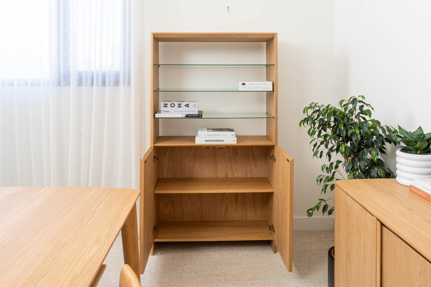 Eden American Oak Display Cabinet