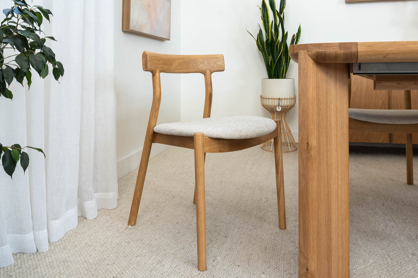 Wisteria Solid American Oak Upholstered Dining Chair