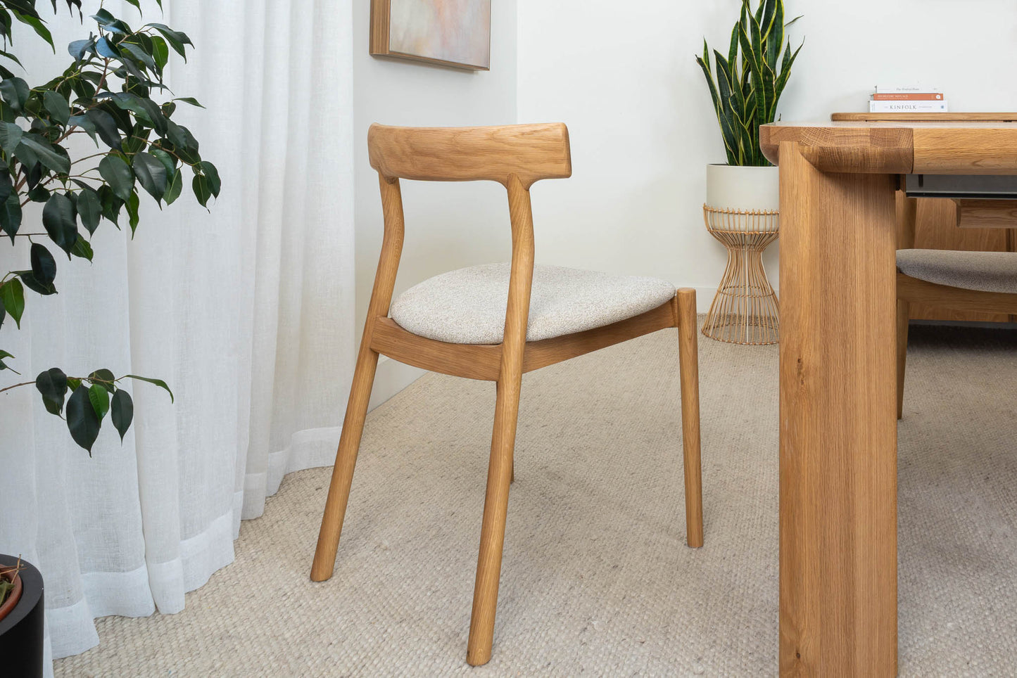 Wisteria Solid American Oak Upholstered Dining Chair