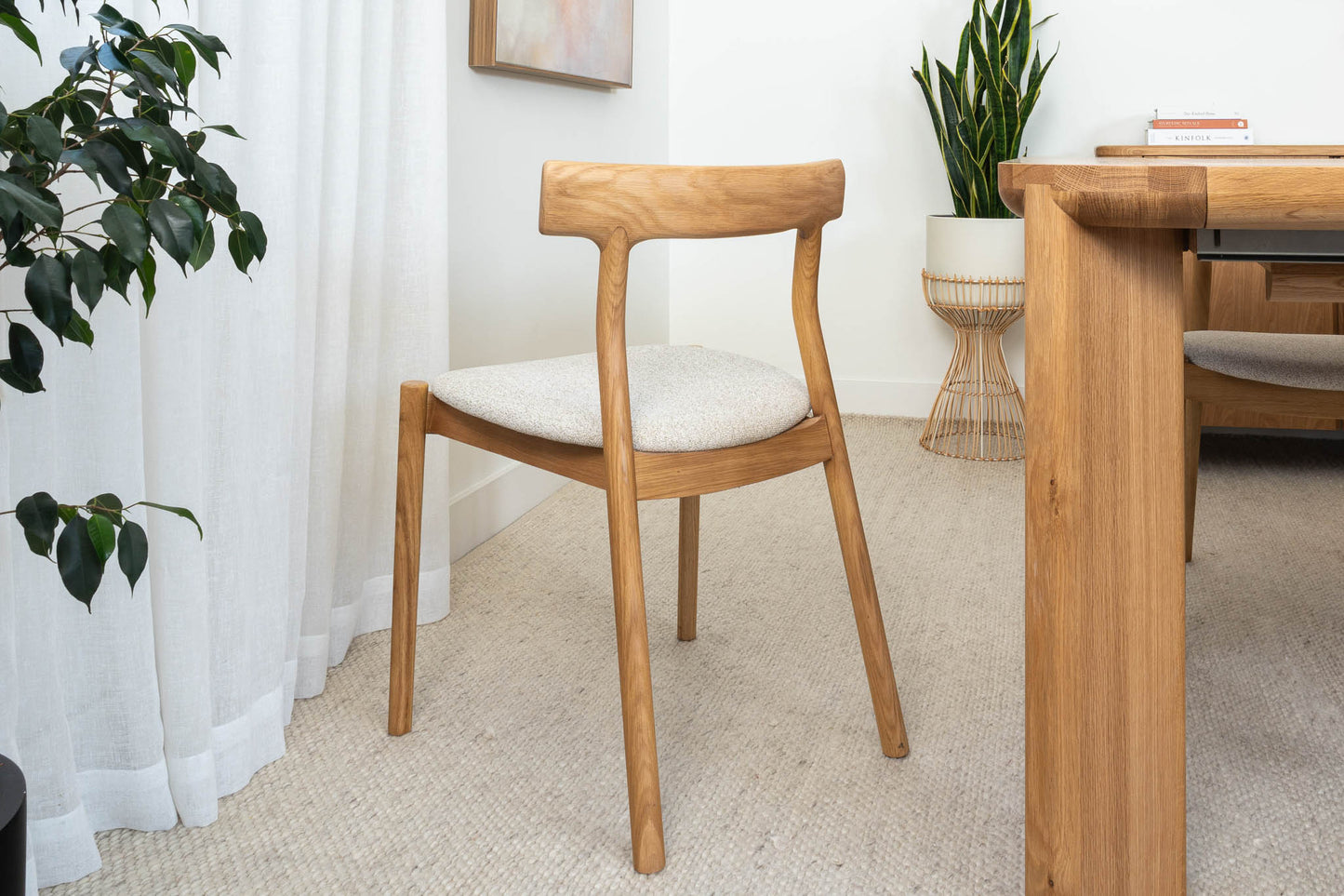 Wisteria Solid American Oak Upholstered Dining Chair