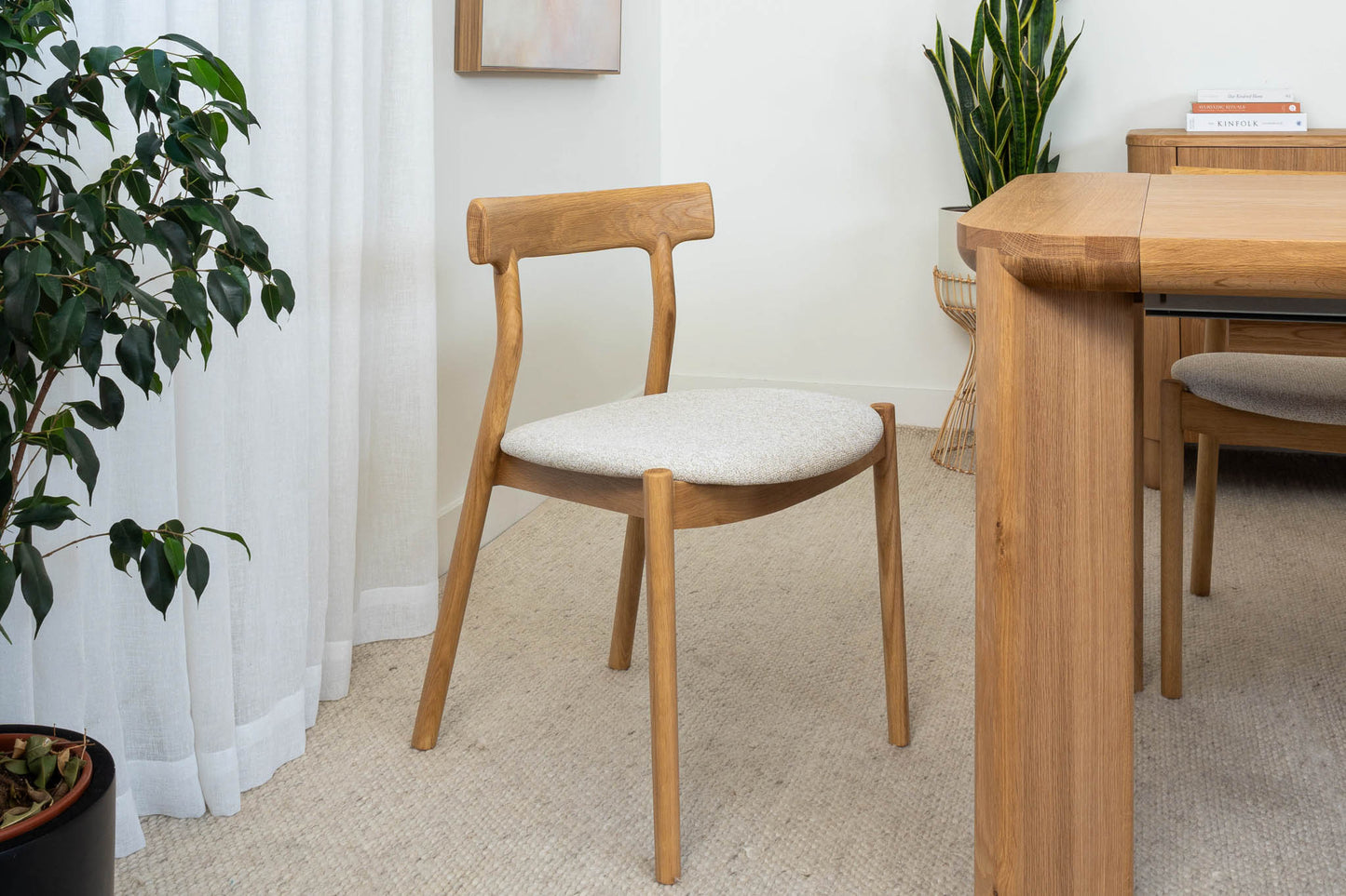 Wisteria Solid American Oak Upholstered Dining Chair