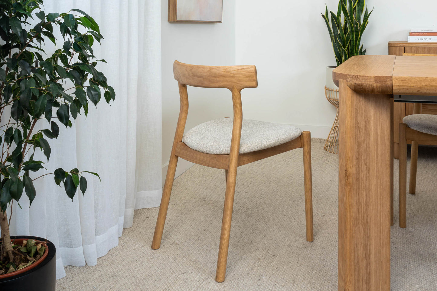 Wisteria Solid American Oak Upholstered Dining Chair