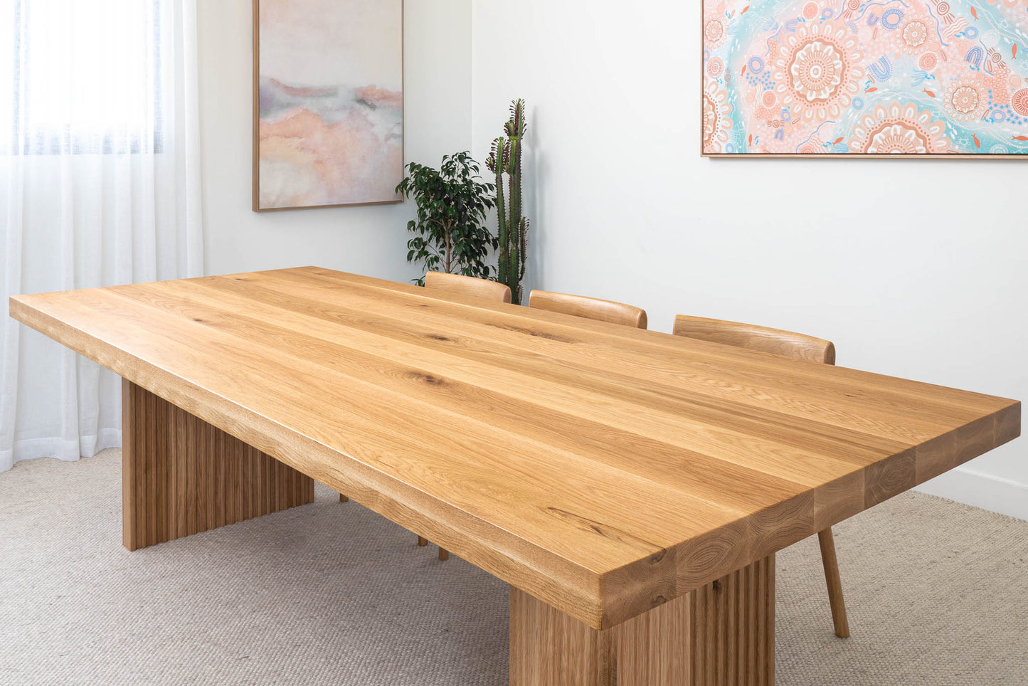 Hermes Solid American Oak Hardwood Dining Table - Made in Australia