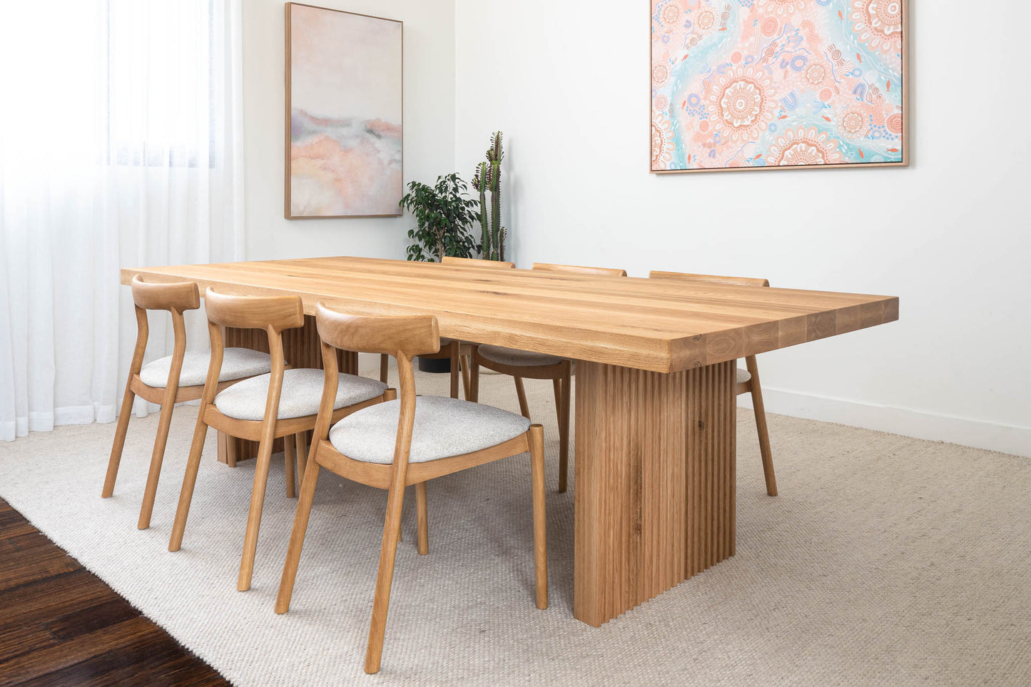 Hermes Solid American Oak Hardwood Dining Table - Made in Australia