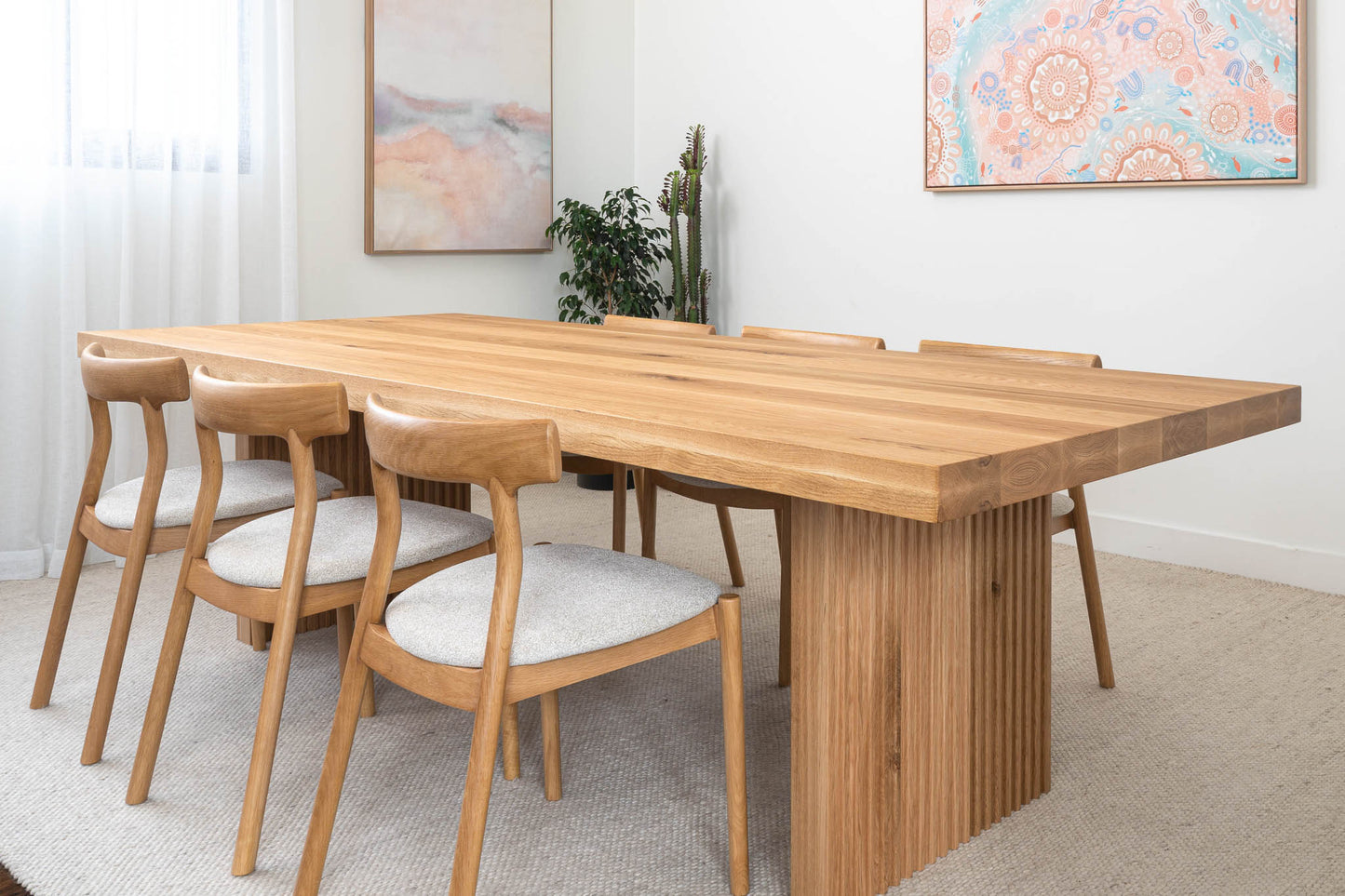 Hermes Solid American Oak Hardwood Dining Table - Made in Australia