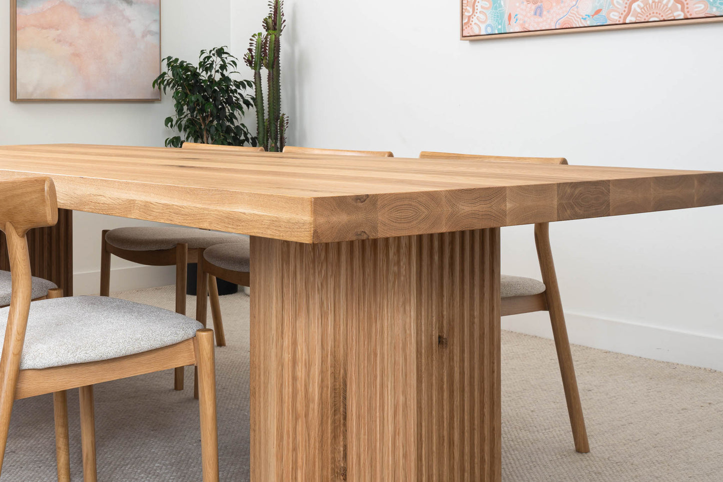 Hermes Solid American Oak Hardwood Dining Table - Made in Australia