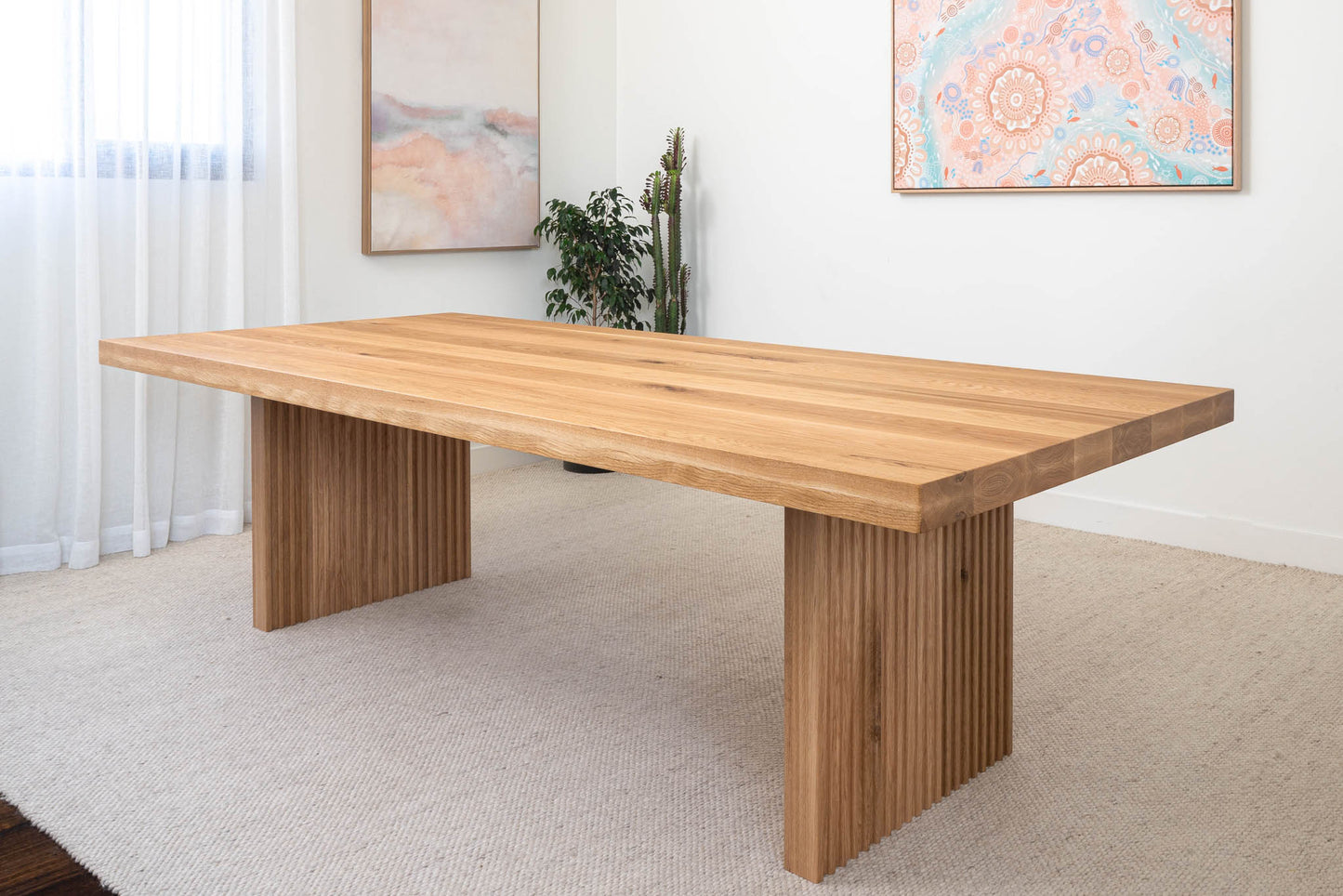 Hermes Solid American Oak Hardwood Dining Table - Made in Australia