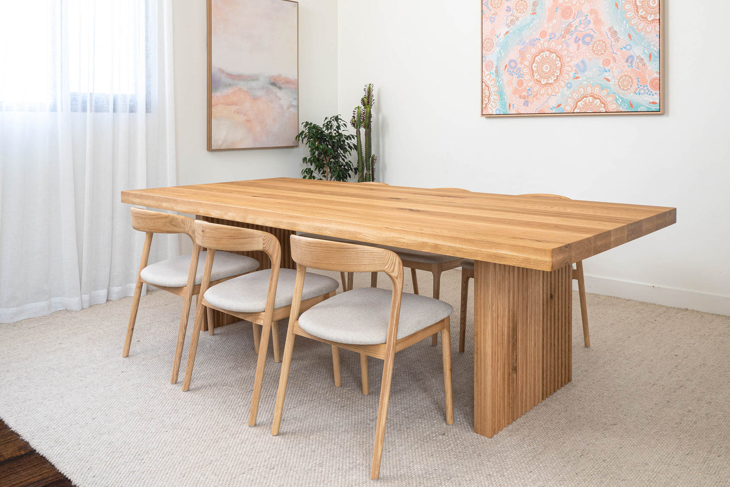 Hermes Solid American Oak Hardwood Dining Table - Made in Australia