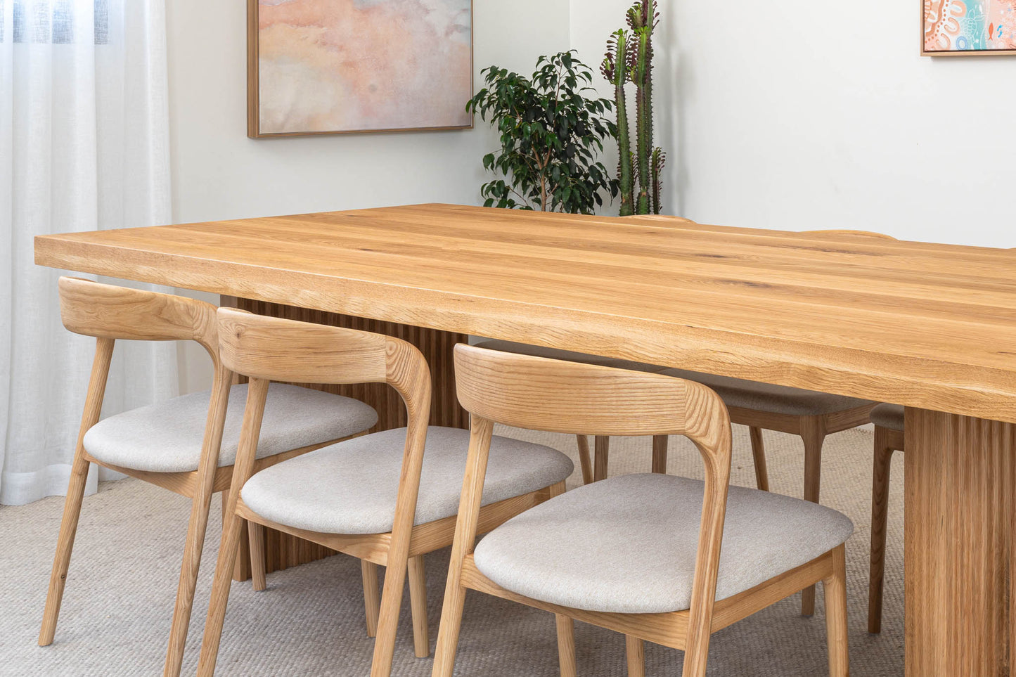 Hermes Solid American Oak Hardwood Dining Table - Made in Australia