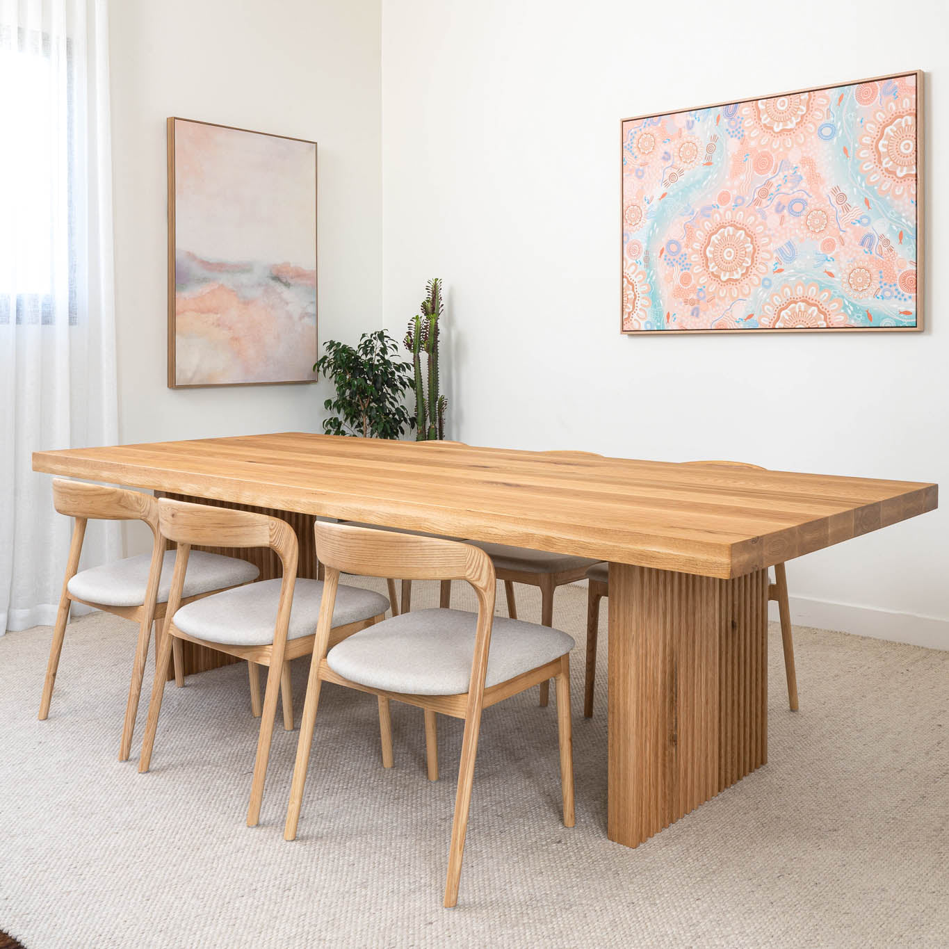 Hermes Solid American Oak Hardwood Dining Table - Made in Australia