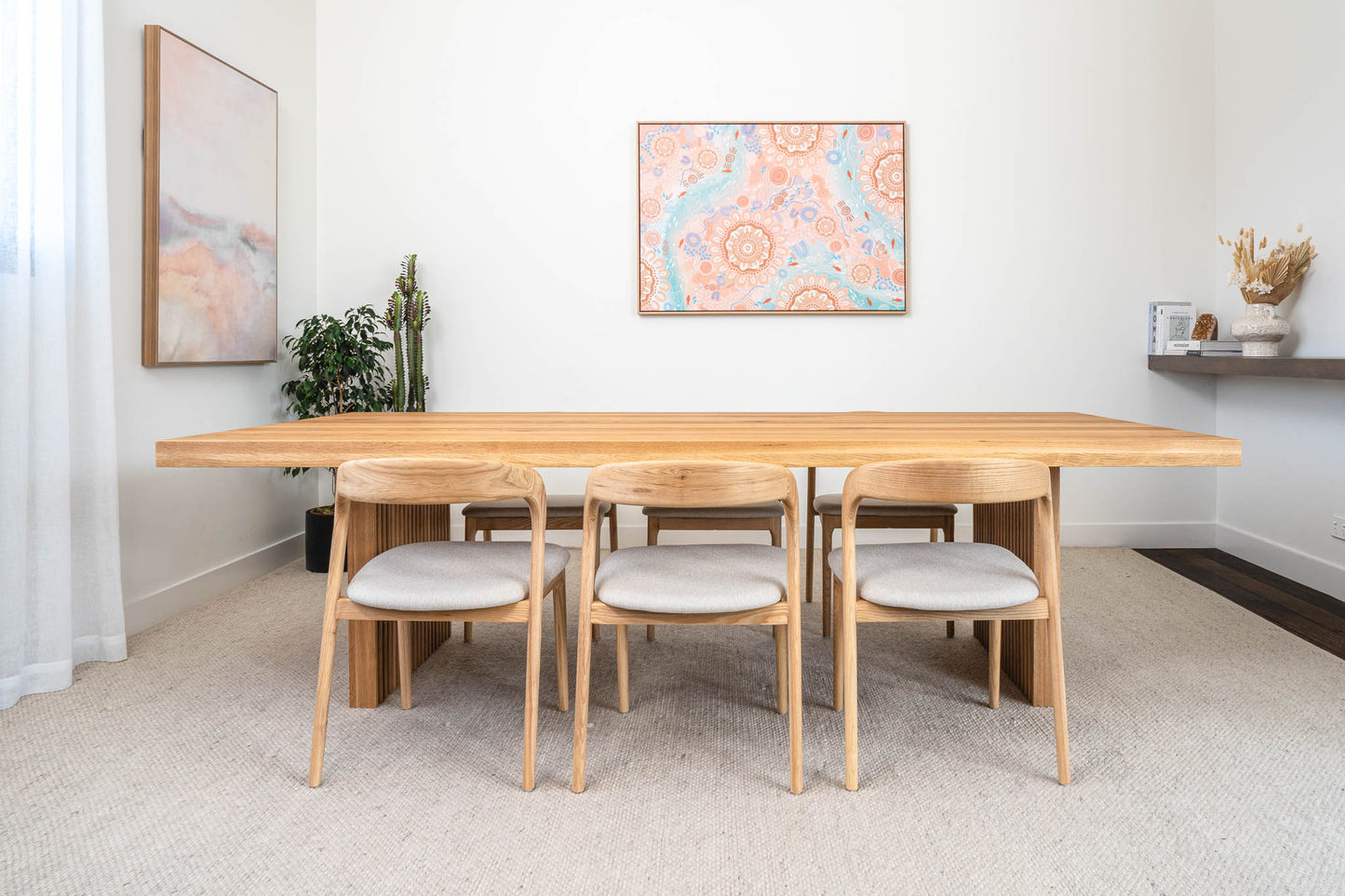 Hermes Solid American Oak Hardwood Dining Table - Made in Australia