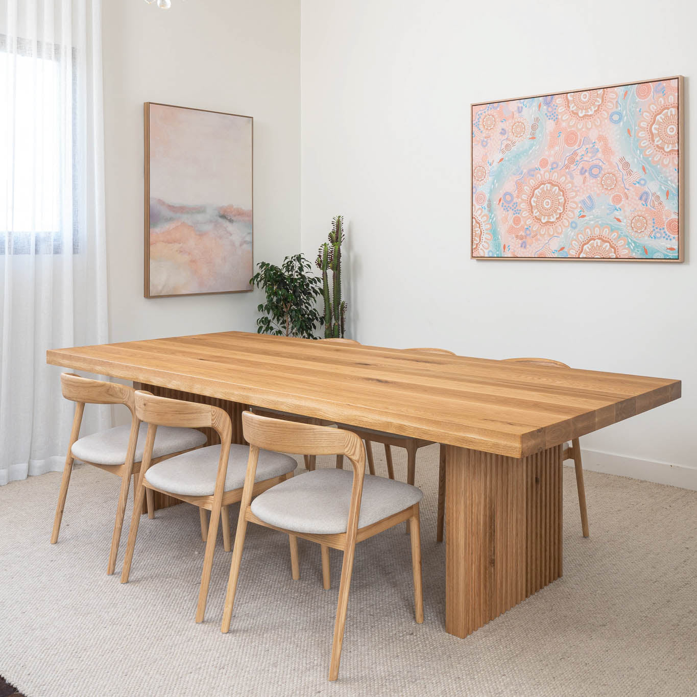 Hermes Solid American Oak Hardwood Dining Table - Made in Australia