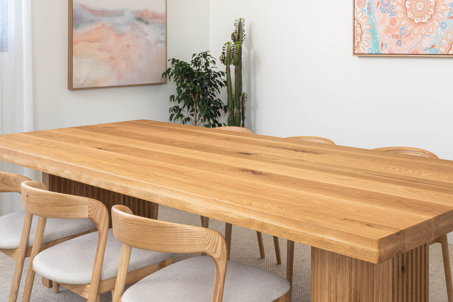 Hermes Solid American Oak Hardwood Dining Table - Made in Australia