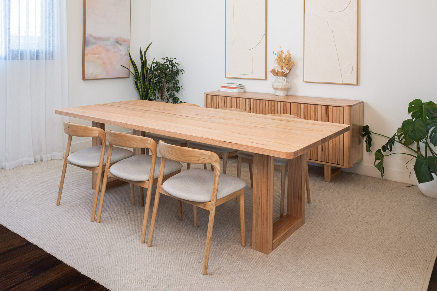 Hamilton Rounded 40mm Vic Ash Feature Dining Table - Made in Australia