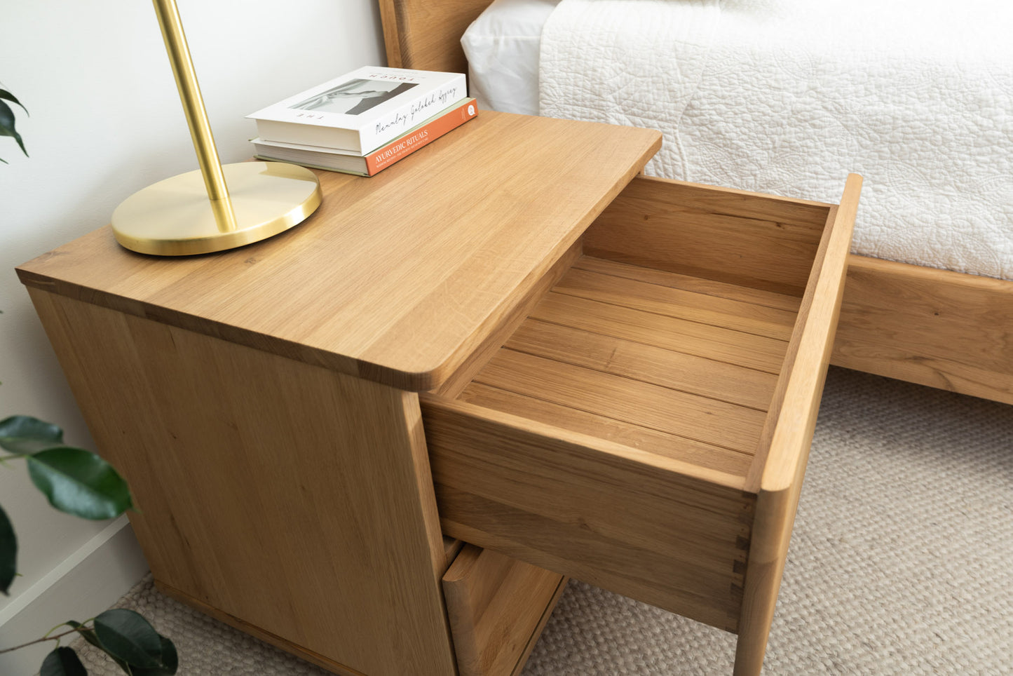Solara Solid American Oak Bed Frame