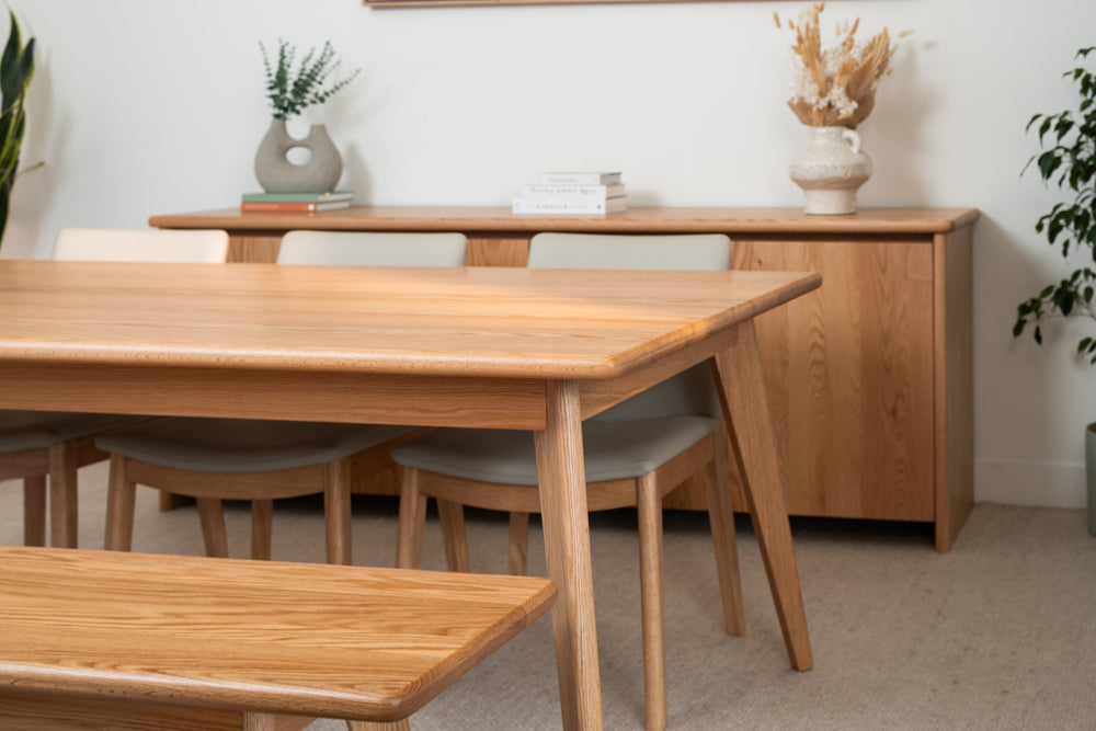 Layla Oak Hardwood Dining Table - Made in Australia