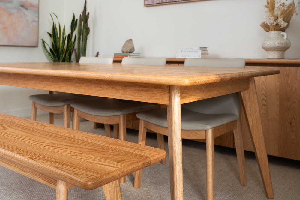 Layla Oak Hardwood Dining Table - Made in Australia