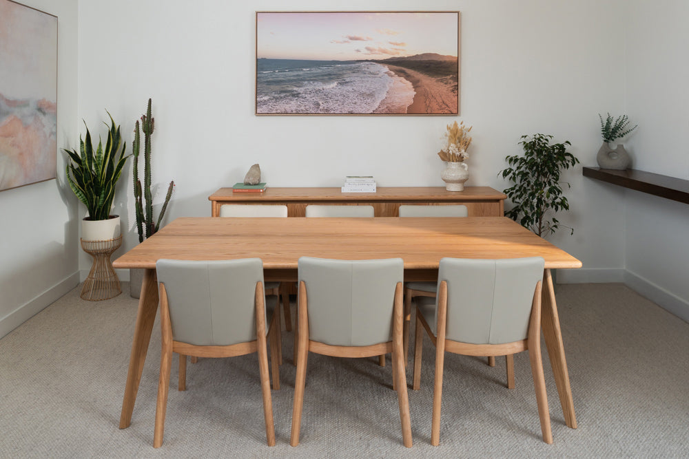 Layla Oak Hardwood Dining Table - Made in Australia