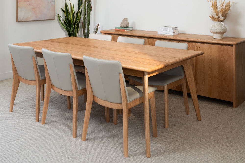 Layla Oak Hardwood Dining Table - Made in Australia