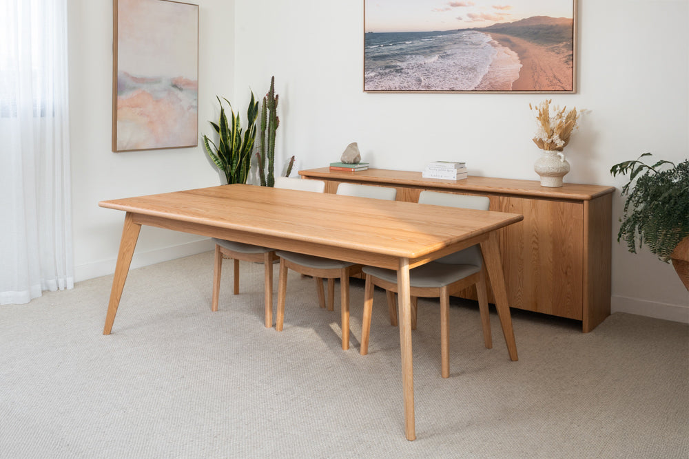 Layla Oak Hardwood Dining Table - Made in Australia