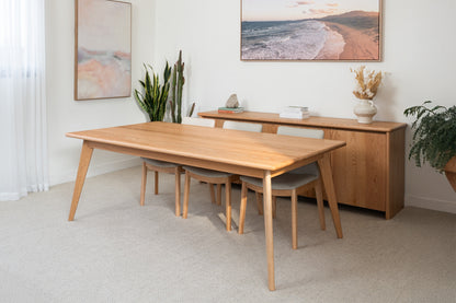 Layla Oak Hardwood Dining Table - Made in Australia
