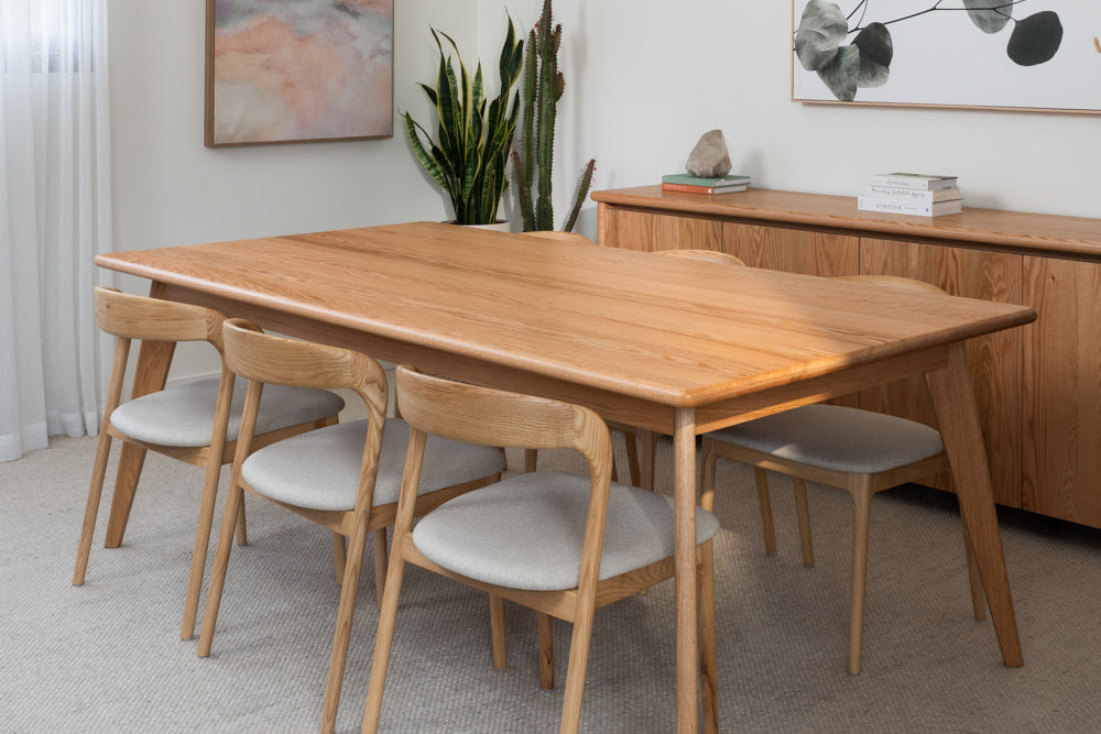 Layla Oak Hardwood Dining Table - Made in Australia