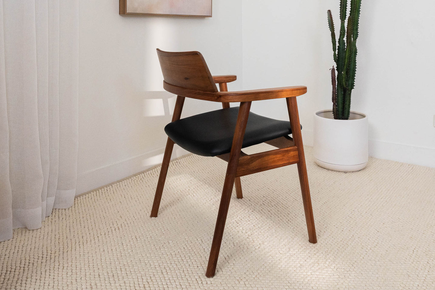 Muri Blackwood Dining Chair - Black PU