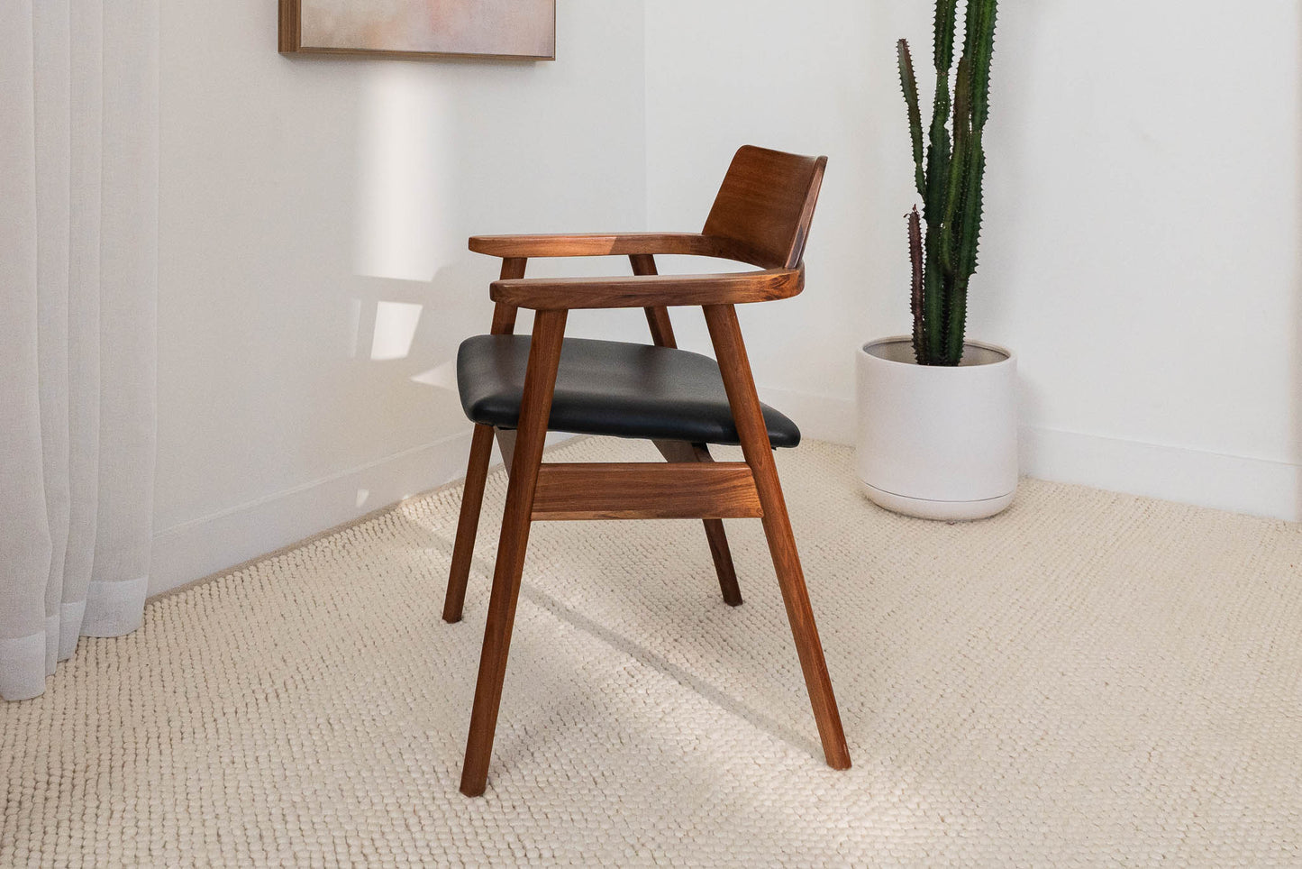 Muri Blackwood Dining Chair - Black PU